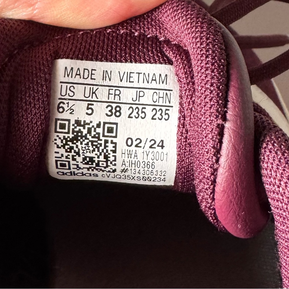 Adidas VL Court Bold Women’s Burgundy Suede Platform Sneakers 6.5 - Picture 5 of 5